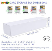 Trading Card Storage Box, 8-Pack 1000 Count Cardboard TCG & Sport Card Box | Trading Card Storage with Divider and Labels, Card Organizer Box for MTG, Magic, Football, Basketball, Game Card Collections
