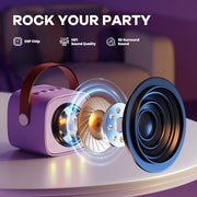 YLL Karaoke Machine for Kids, Birthday Gifts for Girls 3 4 5 6 7+Years Old | 2 Wireless Microphones, 5 Magic Voices, Mini Portable Bluetooth Speaker, Family Home Party Present Toys for Ages 4-12