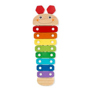 Melissa & Doug Caterpillar Wooden Xylophone Musical Toy Set | 4 Pieces, Rainbow Xylophone, 2 Self-Storing Wooden Mallets, Song Card, Musical Pretend Play, Preschool Toys for Kids, Ages 3+