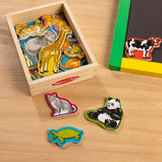 Melissa & Doug Wooden Animal Magnets 20-Piece Set with Storage Box | 20 Wooden Animal Magnets, Fine Motor Sorting Play, Storytelling Pretend Play, Toddler Learning Toys for Kids, Ages 2+