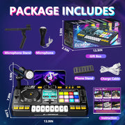 Tsomtto Kids DJ Mixer Table Musical Toy with Lights & Bluetooth | Electronic Music Toy with Microphone Piano, DJ Mixer Controller Toys Birthday Christmas Gifts for 3 4 5 6 Year Old Boys Girls