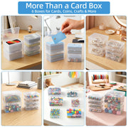 neotidy Playing Card Storage Box Set of 6, Clear Plastic Playing Card Cases Organizer with Snap Lid, Mixed Sizes Card Game Storage for UN* Cards, Standard Decks, Trading Cards, Card Game Holder Case