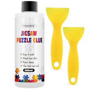 YAKAMOZ Jigsaw Puzzle Glue Clear, Quick Drying with Scraper, 200mL | Preserve & Frame Finished Puzzles | Strong Hold | Water-Based, Non-Toxic Formula | Easy to Apply | Covers Up to 5,000 Pieces