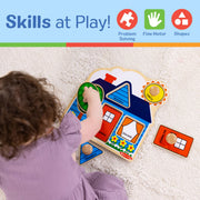 Melissa & Doug First Shapes Jumbo Knob Wooden Peg Puzzle | 6 Pieces, Wooden Board, 5 Extra-Thick Shape Pegs, Matching & Sorting Play, Montessori Inspired Toddler Toys for Kids, Ages 1+