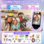 Kids Smart Phone for Girls, Christmas Birthday Gifts for Girls Age 3-10 | Kids Toys Cell Phone, 2.8" Touchscreen Toddler Learning Play Toy Phone with Dual Camera, Game, Music Player, 8GB Card, Purple