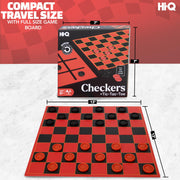 HI-Q Checkers & Tic-Tac-Toe Board Game Set – Classic Strategy for Kids & Family – Features Interlocking Stacking Pieces & Folding Board – Ages 6+