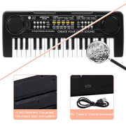 Raimy 37 Keys Electronic Keyboard Piano for Kids 3 4 5 6 7 8 9 Year Old | Early Learning Educational Portable Musical Instrument Toys, Birthday Gifts for Boys and Girls Beginner (Black)