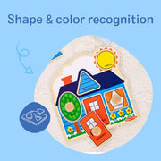 Melissa & Doug First Shapes Jumbo Knob Wooden Peg Puzzle | 6 Pieces, Wooden Board, 5 Extra-Thick Shape Pegs, Matching & Sorting Play, Montessori Inspired Toddler Toys for Kids, Ages 1+
