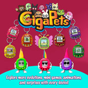 Giga Pets Interactive Digital Pet Toy, Boys & Girls, Unicorn, Ages 6+ | Virtual Pets for Boys and Girls Toy, 600+ Animations, App-Free Activities for Travel and Nostalgic 90s-Inspired Gifting