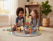MAGMEN Magnetic Fidget Figures | Travel Toys for Kids (10-Piece Opaque) | 3 in. poseable Toys for Airplane, Road Trip, Cruise, Long Car Rides - Screen-Free Sensory Desk Toy