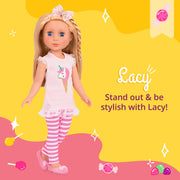 Glitter Girls 14-Inch Fashion Doll Lacy, Blonde Hair, Pink Outfit, Dolls