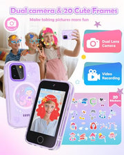 Dylanto Kids Phone ,3.5'' Touchscreen Phone for Kids Learning Play Toys for 3-9 Years Old Girls with Dual Camera,Video Players,Game,Christmas Birthday Gifts for Girls Age 3 4 5 6 7 8 9 -Purple