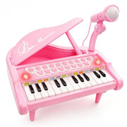 Love&Mini Piano Toys for Girls, 24-Key with Mic, Record & Playback, Ages 3+ | Kids Piano with 22 songs, 8 Percussion Sounds, LED lights, 4 Instrument Modes and Connect to MP3, Phone & Tablet