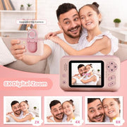 Makolle Kids Camera Toys for Girls 3-12 Year Old,HD Digital Video Camcorder Camera with Tripod,Children Chritmas Birthday Gift with SD Card-Pink