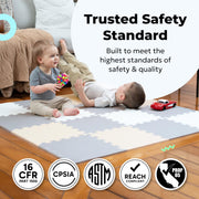 MioTetto Baby Play Mat, Soft Foam Floor Tiles for Kids. Adjustable Interlocking Foam Tiles, Fits with 50x50 Playpen Baby mat for Crawling & Development, Safe & Non-Toxic Playmat for Babies 6-12 Months