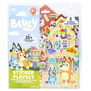 Horizon Group USA Bluey Sticker Playset, 2 Sticker Play Scenes, 35+ Reusable Puffy Bluey Repositionable Stickers for Kids, Perfect for Travel, Screen-Free Fun