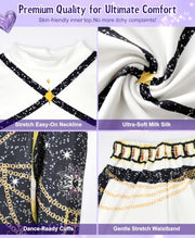 Behufun Girls Halloween Costume, Pop Singer Costume, Top Pants with Purple Braid for Cosplay Birthday Party, 4-12 Years