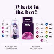 Hally Hair Gem Pen Kit with 240 Stick-On Hair Gems and Stamper Tool | Easy to apply and hair-safe adhesive; a colorful accessories kit for girls and kids that adds instant sparkle.