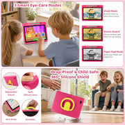 Android 16 Kids Tablet HD 10 Inch with Stylus & Case, 24GB RAM 64GB ROM 1TB