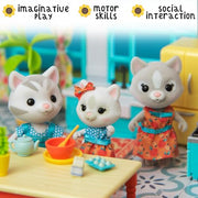 Honey Bee Acres The Purringtons Cat Family - 4 Mini Doll Figures - Ages 3+