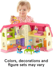 Fisher-Price Little People Surprise & Sounds Home, Musical Playhouse | 50 Songs Sounds & Phrases, Includes 3 Figures & 4 Accessories, Pretend Play, Kids Ages 1+ Years (Amazon Exclusive)