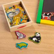 Melissa & Doug Wooden Animal Magnets 20-Piece Set with Storage Box | 20 Wooden Animal Magnets, Fine Motor Sorting Play, Storytelling Pretend Play, Toddler Learning Toys for Kids, Ages 2+