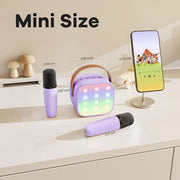 YLL Karaoke Machine for Kids, Birthday Gifts for Girls 3 4 5 6 7+Years Old | 2 Wireless Microphones, 5 Magic Voices, Mini Portable Bluetooth Speaker, Family Home Party Present Toys for Ages 4-12