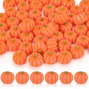 JUNEBRUSHS 50 Pcs Mini Pumpkins Fake Pumpkins Artificial Pumpkins Thanksgiving Ornaments for Vase Filler DIY Crafts Fall Halloween Party Supplies Home Table Decorations