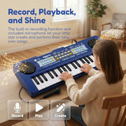 Raimy 37 Keys Keyboard Piano for Kids with Microphone & Dual Speakers | Multifunction Portable Electronic Learning Music Instrument, Educational Birthday Gift Toy for 3-8 Year Old Girls & Boys