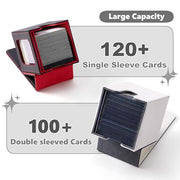 Venssu Angel Themed MTG Deck Box with Commander Display (White and Grey) | Holds 120 Single/100 Double-Sleeved Cards, Fit MTG/PTCG/OPTCG Cards, Strong Magnet, PU Leather, With 2 Dividers & 1 Toploader