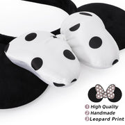 ODOCARE Handmade Mouse Ears Headband for Women and Ladies, Polka Dot Bow Mini Ears Costume Accessories