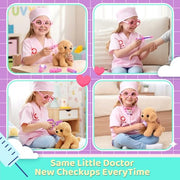 Meland Doctor Kit with Puppy for Girls, Pretend Play Toy Gift for Ages 3–6 | A gift for girls birthday Christmas, Encourages caring role play, builds confidence, stays neatly organized