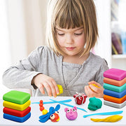 Air Dry Clay, 24 Colors Modeling Magic Clay for Kids | Includes Tools, Soft & Ultra Light, Ages 3-8+ Years, Boys & Girls