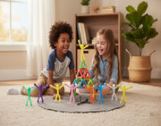 MAGMEN Magnetic Fidget Figures | Travel Toys for Kids (10-Piece Opaque) | 3 in. poseable Toys for Airplane, Road Trip, Cruise, Long Car Rides - Screen-Free Sensory Desk Toy