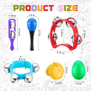 Silipull 72 Pcs Shaker Musical Instrument Set for Kid Toddler Early Music | Musical Tools Bulk Shaker Wrist Hand Band Bells Maracas Percussion Tambourine Cymbals Plastic Castanets for Daycare Preschool