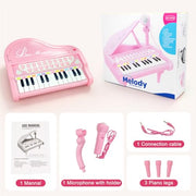 Love&Mini Piano Toys for Girls, 24-Key with Mic, Record & Playback, Ages 3+ | Kids Piano with 22 songs, 8 Percussion Sounds, LED lights, 4 Instrument Modes and Connect to MP3, Phone & Tablet