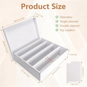 RLAVBL 4 Pack Trading Card Storage Box, 3600 Count Cardboard Card Boxes | 64 Dividers for Sports, MTG, TCG, Toploader, 4 Row