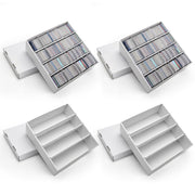 RLAVBL 4 Pack Trading Card Storage Box, 3600 Count Cardboard Card Boxes | 64 Dividers for Sports, MTG, TCG, Toploader, 4 Row