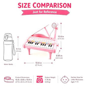Love&Mini Piano Toys for Girls, 24-Key with Mic, Record & Playback, Ages 3+ | Kids Piano with 22 songs, 8 Percussion Sounds, LED lights, 4 Instrument Modes and Connect to MP3, Phone & Tablet