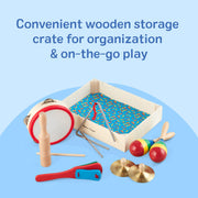 Melissa & Doug Band-in-a-Box Clap! Clang! Tap! - 10-Piece Musical Instrument Set