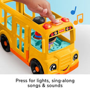 Fisher-Price Little People School Bus Toddler Toy | Push-Along Vehicle, Lights Music & Sounds, 2 Figures, Preschool Kids Ages 1+ Years