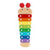 Melissa & Doug Caterpillar Wooden Xylophone Musical Toy Set | 4 Pieces, Rainbow Xylophone, 2 Self-Storing Wooden Mallets, Song Card, Musical Pretend Play, Preschool Toys for Kids, Ages 3+