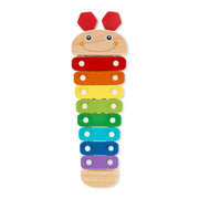 Melissa & Doug Caterpillar Wooden Xylophone Musical Toy Set | 4 Pieces, Rainbow Xylophone, 2 Self-Storing Wooden Mallets, Song Card, Musical Pretend Play, Preschool Toys for Kids, Ages 3+