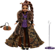 Monster High Doll, Clawdeen Wolf House of Wolf Collectible with Faux Fur Jacquard Coat, Purple Blazer Dress, Pantaboots and Golden Accessories