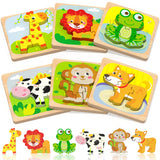 Benresive Wooden Toddler Puzzles, Montessori Toddler Toys for 1 2 Year Old | 6 Pcs Puzzles, 1 2 3 Year Old Girl Boy Great Gifts, Learning Educational Preschool Bolck Toys for 1 2 3 Year Old