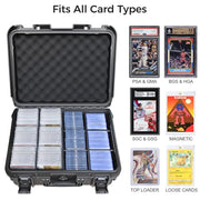 Graded Card Case Storage Box, Extra Large Trading Card Box, PSA Slab Case | Waterproof Trading Card Storage Box with 8 Adjustable Dividers; Fits BGS, SGC, CGC, CSG Slabs, Top Loaders & Magnetic Holders