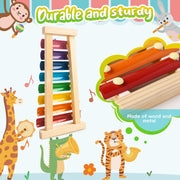 LovesTown Wooden Xylophone, 8 Rainbow Keys, 2 Mallets | Xylophone for Kids, Toddler Percussion Instruments, Music Toys, Goodie Bag Stuffers, Gifts for Kids