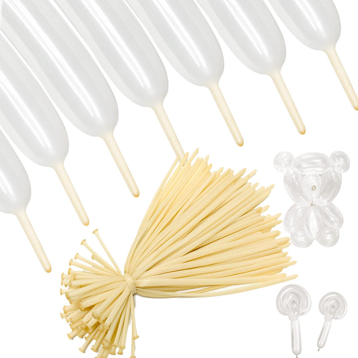 ASIYUHY 260 Balloons Clear Long Balloons 100 Pack Twisting Animal Balloon | Thick Latex Easy Twist Transparent Modeling Long Tie Balloons for Tying Animal Model Weddings Birthdays Party Decorations