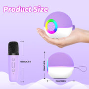 goopow Mini Karaoke Machine Speaker for Kids Adults, Portable Bluetooth Microphone Song Toys with LED Light, Best Chritmas Birthday Festival Gift for 3 4 5 6 7 8+ Year Old Girls Boys (Purple-2MIC)