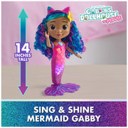 Gabby's Dollhouse The Movie, Sing & Shine Mermaid Gabby Doll Toy | 13-Inch Doll, Lights & Sounds, Waterproof Design, Interactive Roleplay, Kids Toys for Girls & Boys Ages 3 and Up